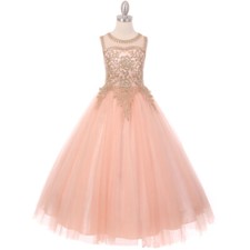 BLUSH Flower Girl Dress Party Wedding Formal Dance Gown Prom Birthday Bridesmaid