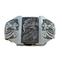 GüRtelschnalle Buckle Mit Benzinfeuerzeug GüRtel Bis 4Cm Adler Silber Feuerzeug