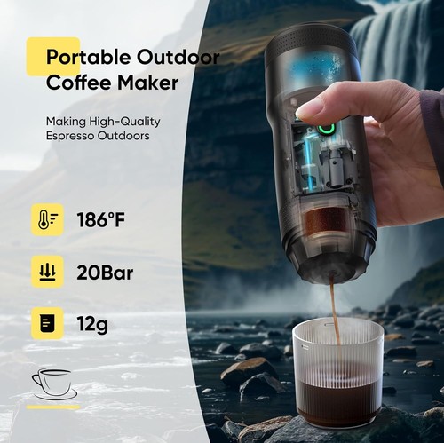 Portable Electric Espresso Machine, Car Self-Heating Coffee Maker with USB-DC, - Picture 4 of 7