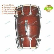 High Quality Handmade Folk Musical Instrument Nut N Bolt Wooden Dholak/ Dholki