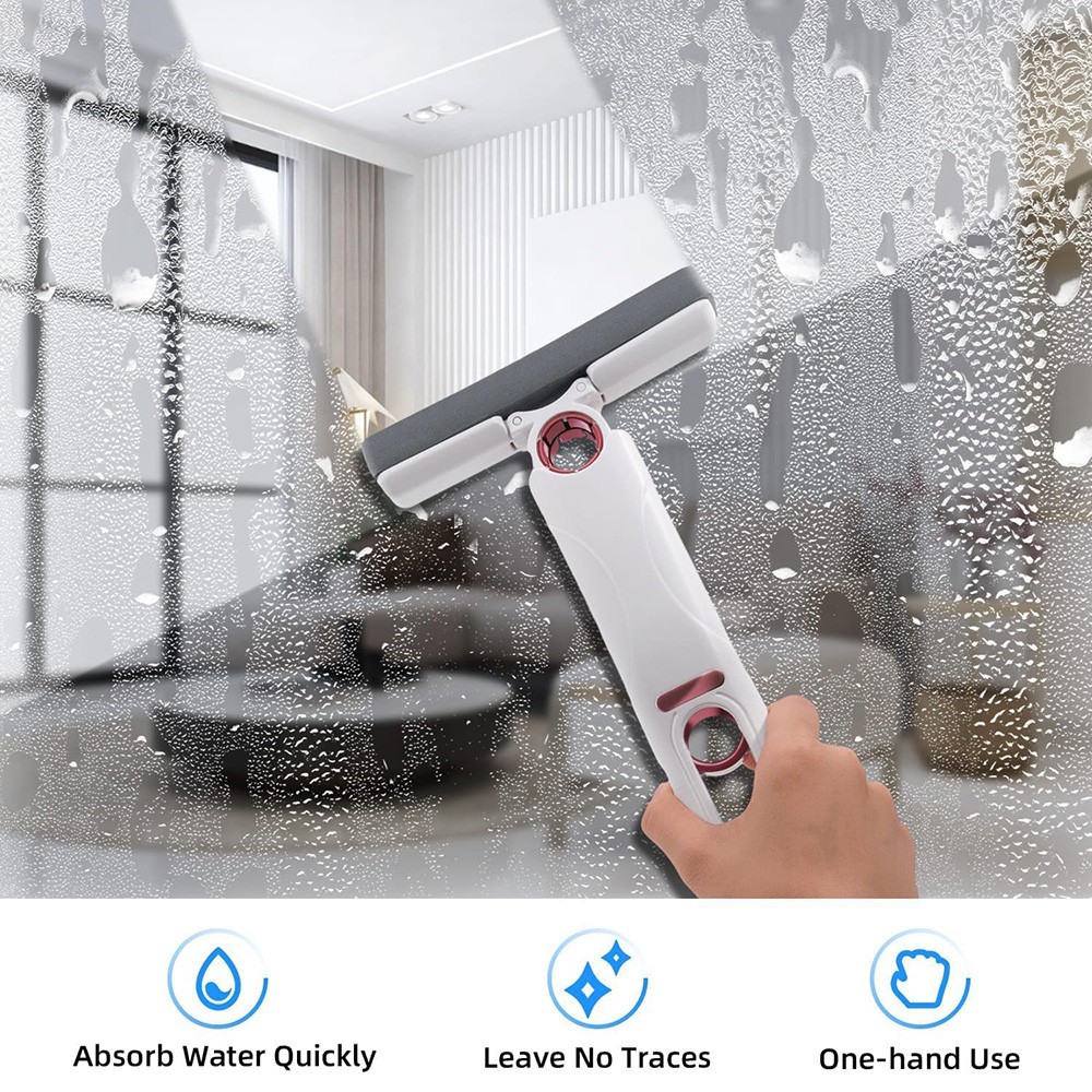 Mcbazel Portable Mini Cleaning Mop with 2 Sponge Heads & Squeeze Handle Wet Dry