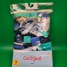 NIP Cat  Jack Boys Briefs Sz 10/12 Dinosaurs Solids Stripes T5/4 