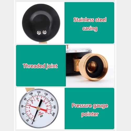 0-200PSI Air Compressor Pneumatic Hydraulic Fluid Pressure Gauge 0-14Bar - Picture 4 of 6