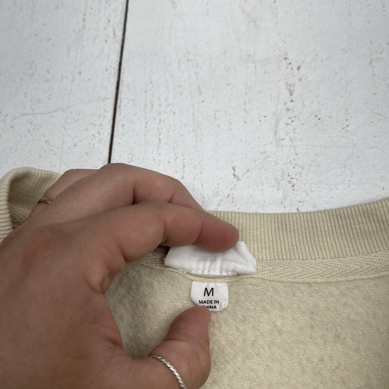 Reflex Beige Cropped Button Henley Pullover Sweat… - image 4