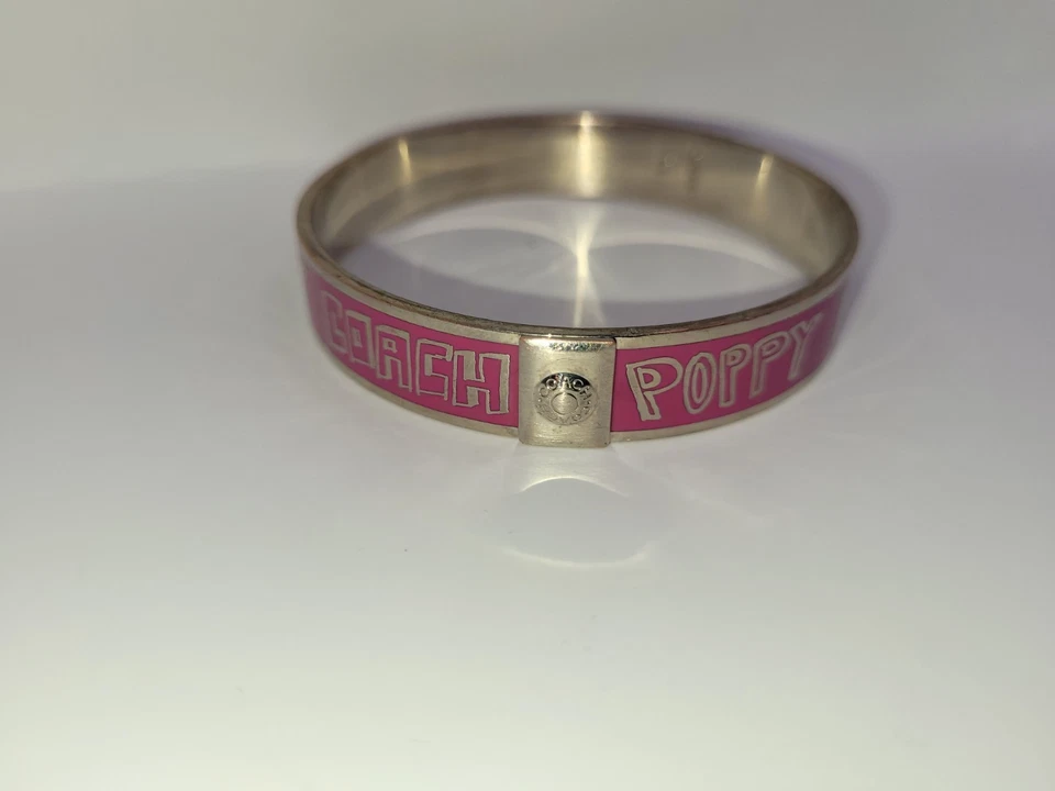 Brazalete Brazalete Coach Esmalte Rosa Amapola - Tono Plata Foto 2 de 4
