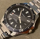 Vintage Timex Red Dot Diver Men’s Watch Black Dial SS Bracelet