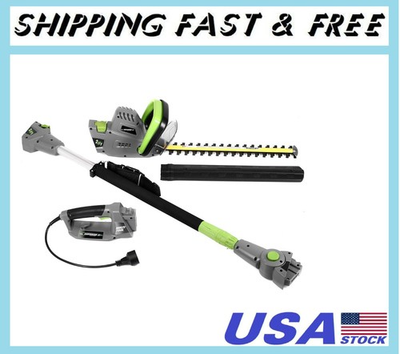#ad #ad Earthwise CVPH43018 Corded 4.5 Amp 2 in 1 Convertible Pole Hedge Trimmer Green $198.99