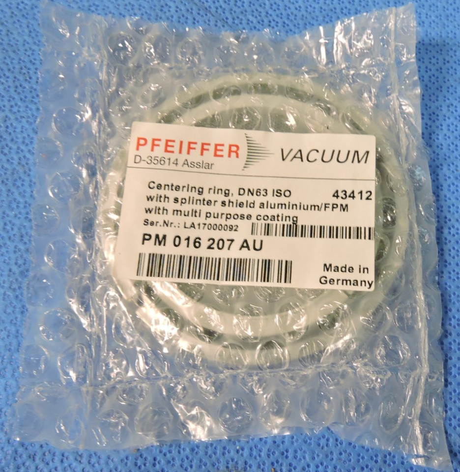 NEW Pfeiffer PM 016207 AU Vacuum Pump Centering Ring DN63 ISO Splinter ...