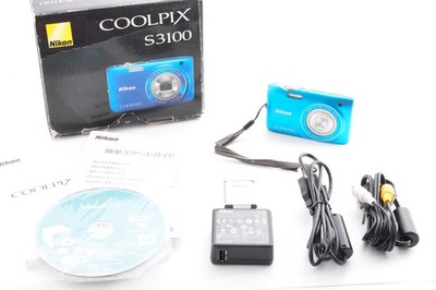 Nikon Coolpix S3100 Blue Excellent+5 Compact Digital Camera from
