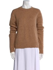 Helmut Lang Wool/Alpaca Blend Crew Neck Sweater Fawn Brown Mustard M/Medium