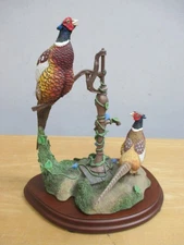The Danbury Mint Summer Call by Nick Bibby MBI Pheasant & Wooden Base