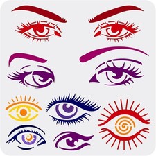 Eye Stencils for Painting 11.8x11.8 inch Beautiful Eyes Stencils Plastic Eyes...