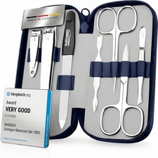 Manicure Set Solingen Made in Germany - 7 Piece Exclusive Finger & Toe Blue