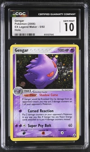 CGC 10 GEM MINT Gengar 2006 EX Legend Maker 5/92 Holo Pokemon Card
