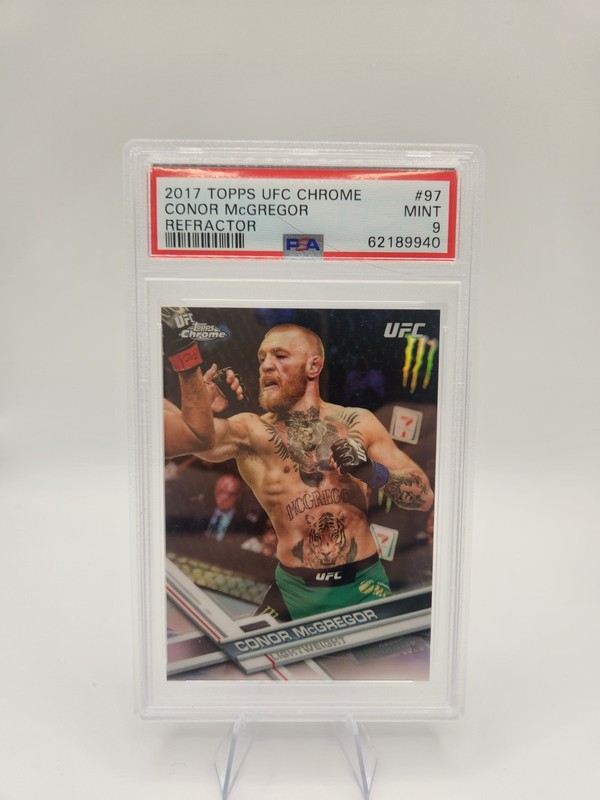 Conor McGregor 2017 Topps UFC Chrome Refractor PSA 9 Mint