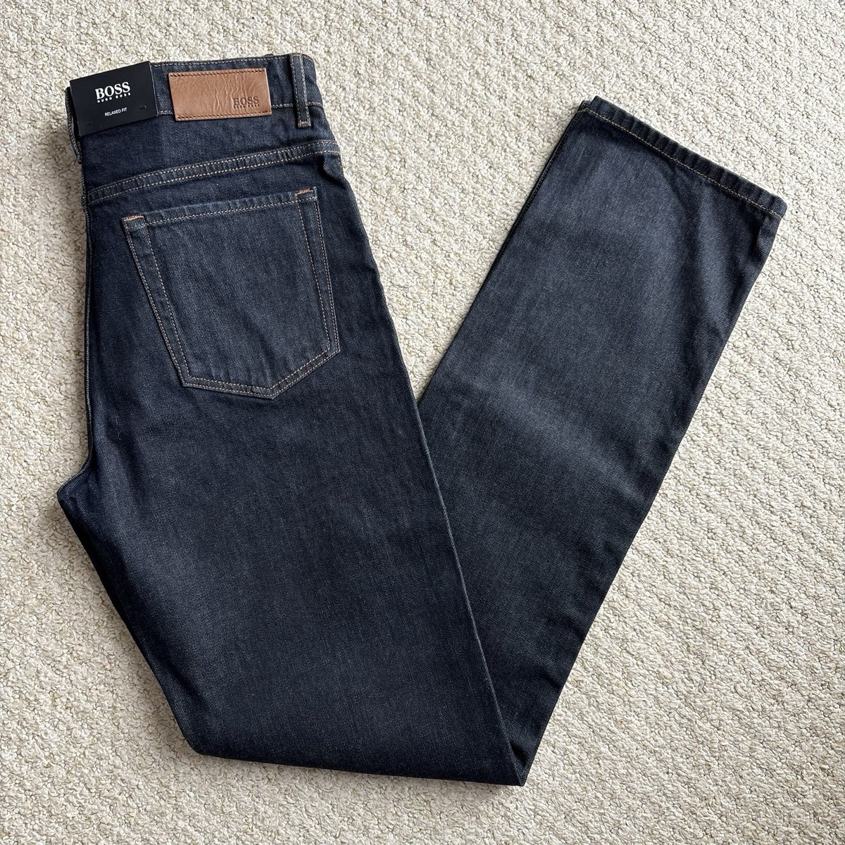 Hugo Boss Relaxed Fit Albany Candiani Denim Jeans Blue Size W32