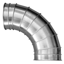 Nordfab 8010000961 Round 45 Degree Elbow, 6 In Duct Dia, Galvanized Steel, 24