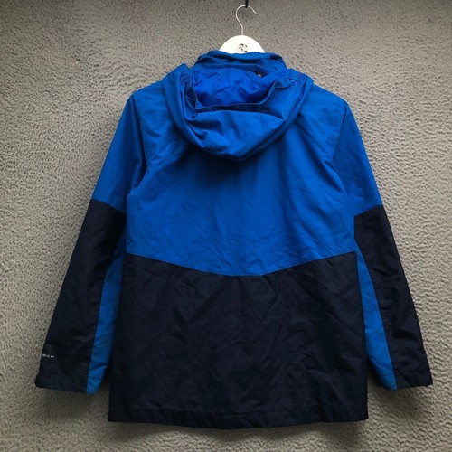 Columbia Outgrown Insulated Hooded Jacket Boys Youth Large L Full Zip Logo Blue - Picture 5 of 12