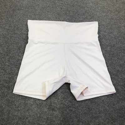 Demetra For Aéropostale Biker Shorts Womens L White 5.5'' High Waist Buttery Soft
