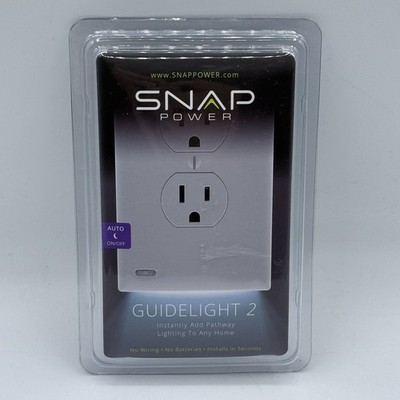NEW Snap Power Guidelight 2 Outlet LED Illuminated Cover Plate White