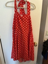Shein Red White Polka dot Halter 1X 1XL Dress