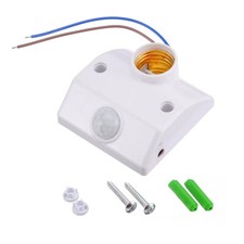 White Auto Human Motion Sensor Detector Bulb Light Lamp Base Holder AC110-240V//