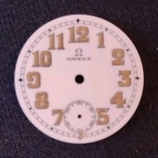 OMEGA White Gold Dial Arabic Numerals Subdial for Pocket Watch