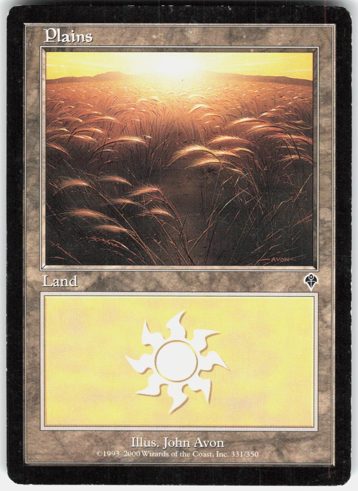 Plains (331) 331 Land Invasion Magic: The Gathering Moderately Played