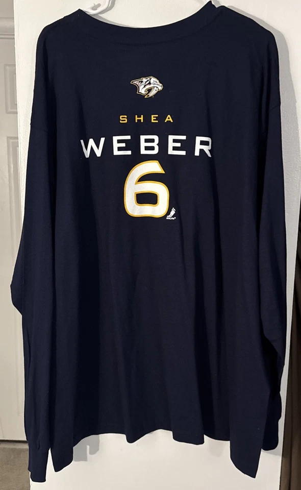 NWOT Reebok Nashville Predators 2XL Long Sleeve Shirt Shea Weber 6 - Image 4 of 4