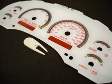 Fits 98-02 S10 Blazer Kilometers Cluster W Tach White Face Glow Through Gauges