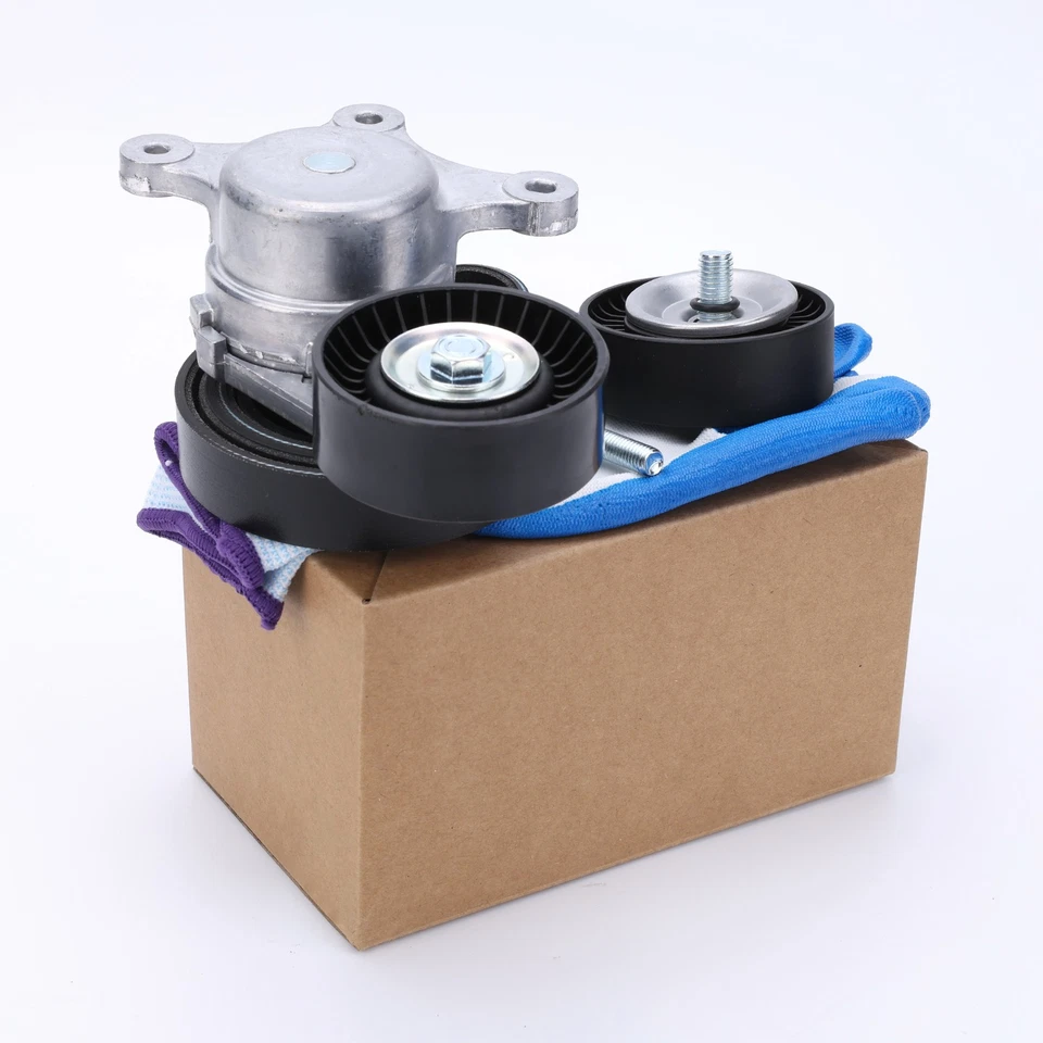 Belt Tensioner Assembly with Pulley & Belt For Ford Explorer 3.5L V6 2011-2019 - Image 2 of 4