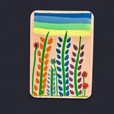 Tall Garden Blooms – Mixed Media Acrylic Art ACEO Original Art