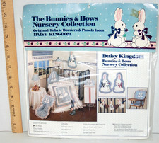Daisy Kingdom Bunnies  Bows Nursery Collection Crib Sheet Kit Fabric Yardage