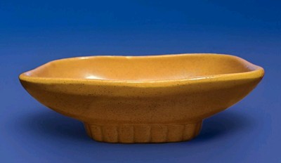  McCoy Burnt Orange Speckled Pedestal Planter Dish #1801 USA Pottery 1960s MCM