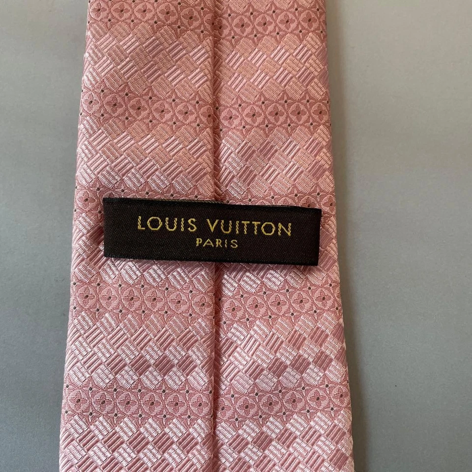 Corbata Louis Vuitton Monograma Flor 100 Seda Rosa Excelente Estado Foto 4 de 4