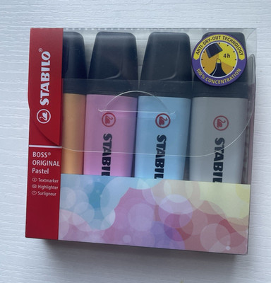 STABILO BOSS ORIGINAL Pastel Textmarker 4er Set, gemischte Farben