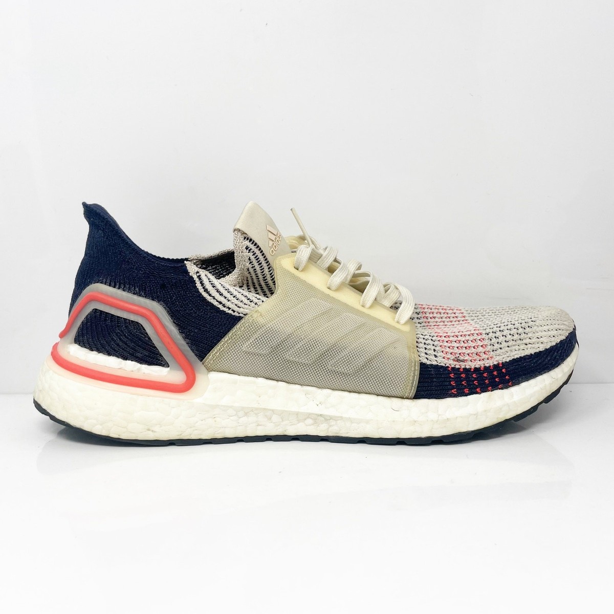 Adidas Mens Ultraboost 19 B37705 White Running Shoes Sneakers Size