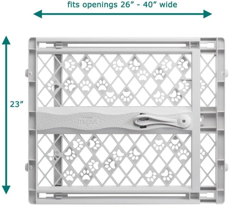 MYPET North States Paws Portable Pet Gate: 26-40" Wide. Pressure Mount, Gray