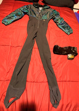 Nils Women's Ski Suit Iridescent Green Color With Black Color New And Headband