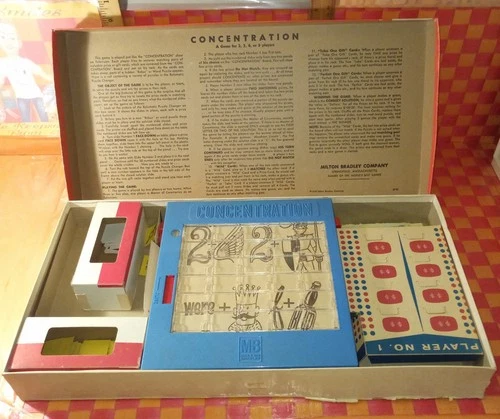 Game, Concentration New 19th Edi., in orig box, vtg 1972, by Milton Bradley
