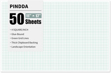 Engineering Graph Paper Pads, 11"X17 "Grid Paper, 4X4 Graph Ruled  50 Sheets