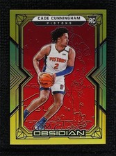 2021 Obsidian Electric Etch Red Yellow & Green Flood 83/99 Cade Cunningham g9t