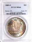 🌈PASTEL RAINBOW TONED ENDER🌈1885-O Morgan Silver Dollar $1 PCGS MS64