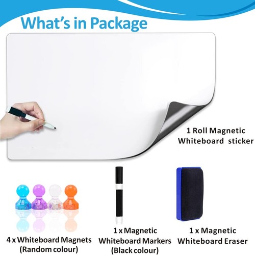 Magnetic Whiteboard Sticker Self-Adhesive Dry Erase Notice Board Home & Office - Picture 11 of 22