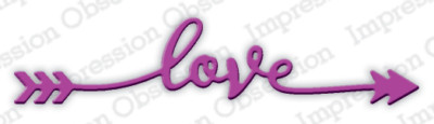LOVE ARROW DIE-Impression Obsession/IO Stamps (DIE632-B)-Steel/Wafer-Valentine