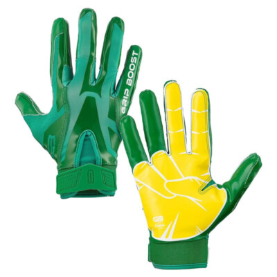 Grip Boost Peace Stealth 4.0 Football Gloves, Grün-gelb, S, M