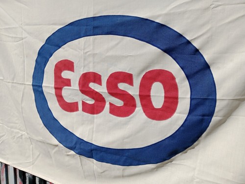 ERSTAUNLICH - VINTAGE ESSO MOTOROIL TANKSTELLE BANNER FLAGGE - 40ER JAHRE - NICHT BEDRUCKT - Bild 4 von 15