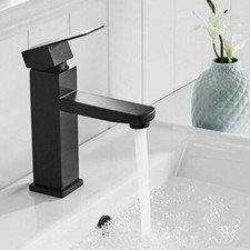Black/Chrome Bathroom Faucets Hot and Cold Mixer