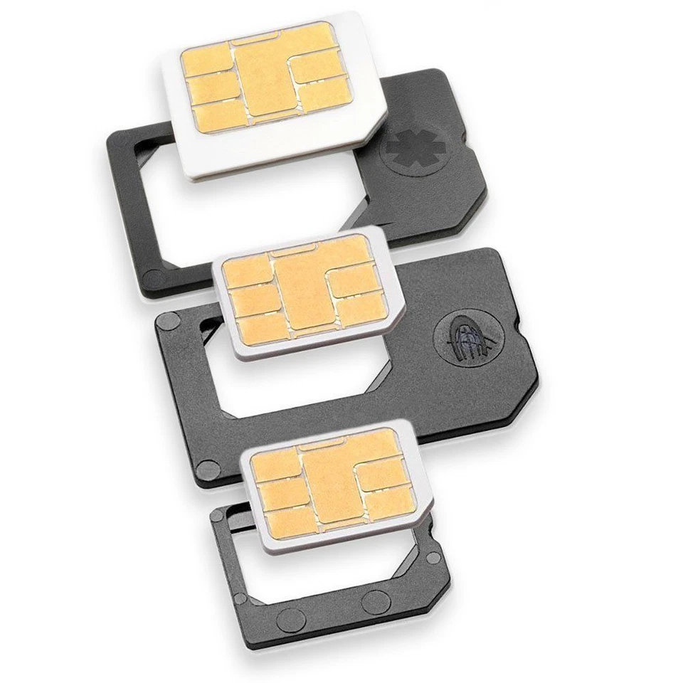 Nano SIM Adapter PREMIUM SET 3er MADE IN GERMANY für zB iPhone 8/X/12 Simkarten - Bild 1 von 1