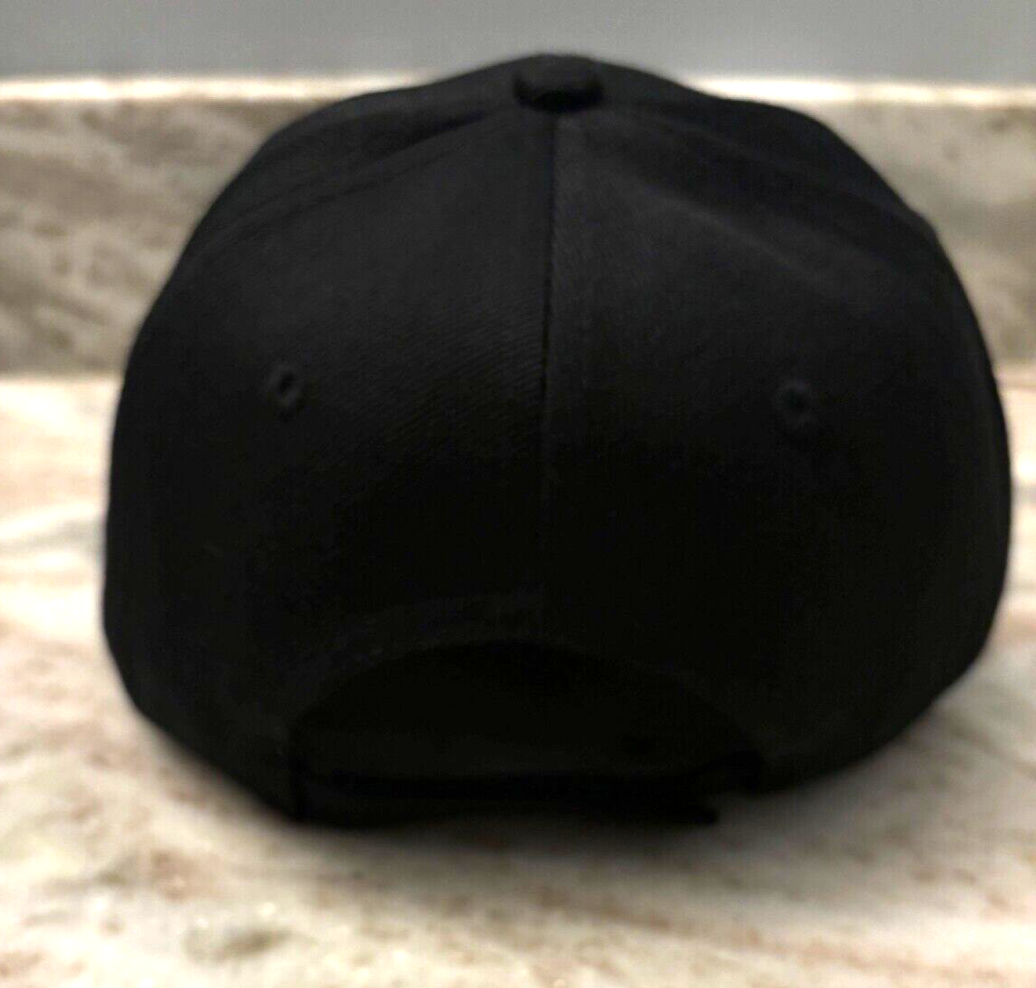 Solid Plain Baseball Cap Hat Black Plain Blank Hook Loop Closure